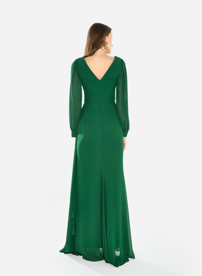 House of Moda Women Flowing Cape Embellished Maxi Dress - Image 5